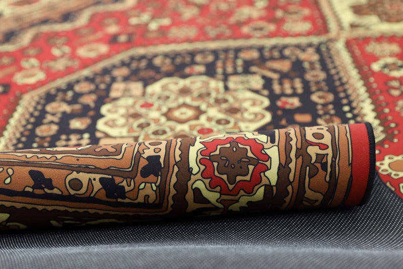 Alkaffary Bashayer Area Rug, Living Room & Majlis Rug, Luxury Heritage Arabic Design High-Quality Materials, 100x200 cm, Red - Image 5